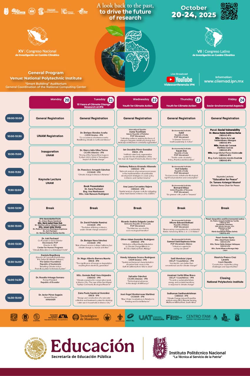 Final Program: 15th National Congress on Climate Change Research and 7th Latin Congress on Climate Change Research